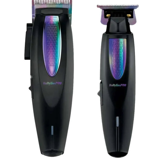 BaBylissPRO Limited Edition Iridescent Lithium FX+ Cord/Cordless Ergonomic Clipper & Trimmer Set (FX73HOLPKRB)