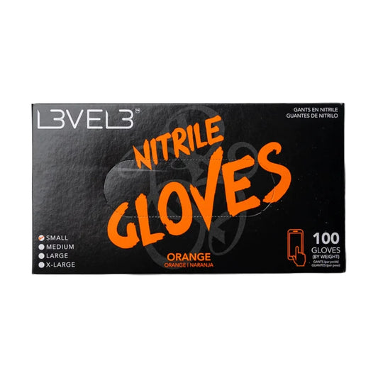 L3VEL3 Professional Nitrile Gloves 100pk - Orange