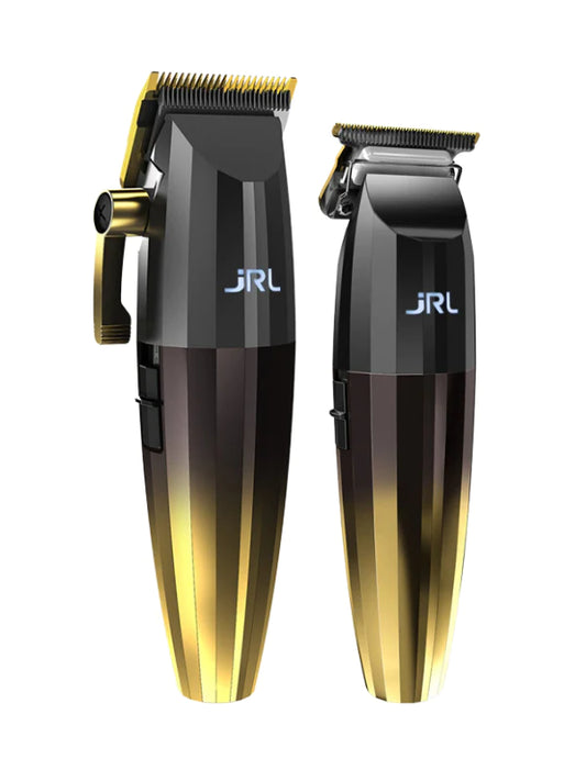 JRL Professional Fresh Fade 2020 Limited Edition Gold Clipper & Trimmer Set + Charging Base
