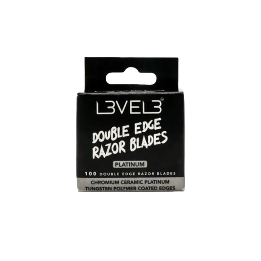 L3VEL3 Double Edge Chromium Ceramic Platinum Replacement Razor Blades - 100ct