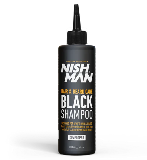 Nishman Hair & Beard Coloring Shampoo Set - Black (2x 200ml/6.76oz)