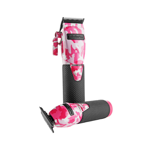 BaByliss PRO Limited Edition Pink Camo Metal Lithium Clipper & Trimmer