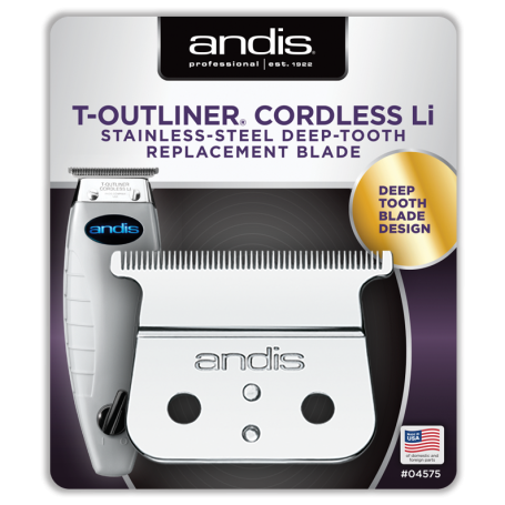 Andis Cordless T-Outliner Li Stainless Steel Deep Tooth GTX Blade