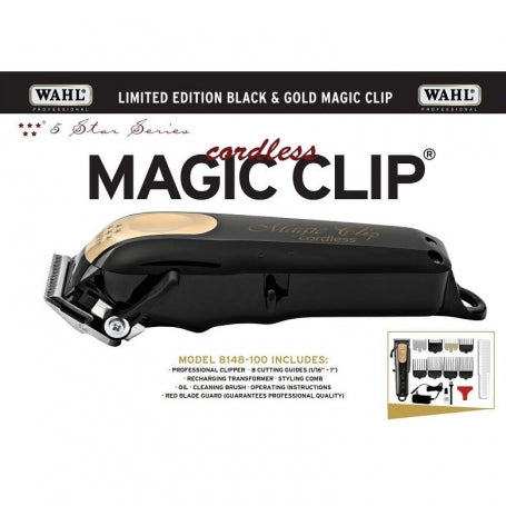 Wahl 5 Star Black & Gold Limited Edition Cordless Magic Clip Clipper